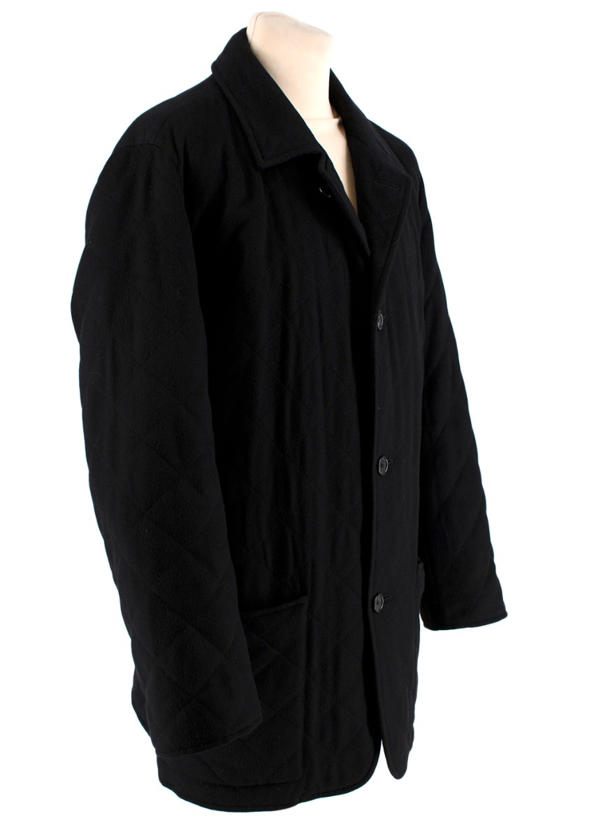 Preowned Agnona Black Cashmere Coat Size L