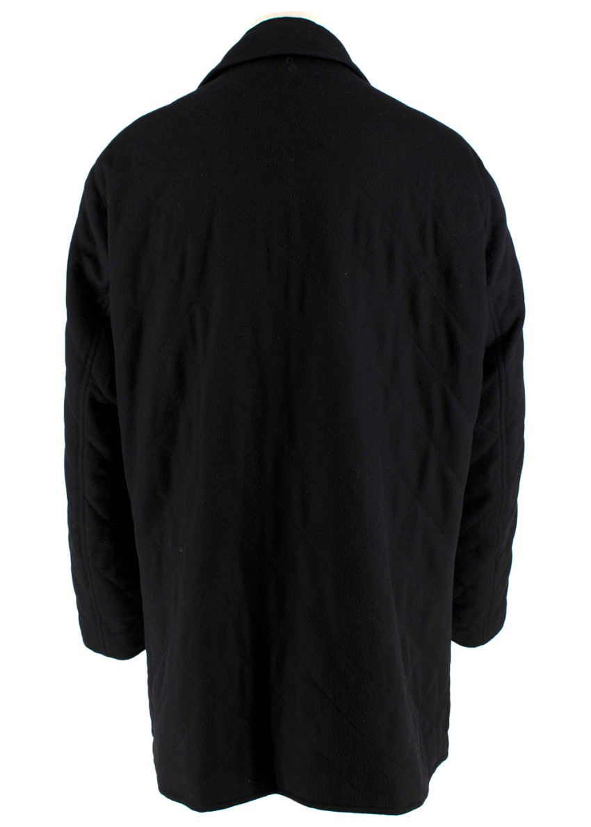 Preowned Agnona Black Cashmere Coat Size L