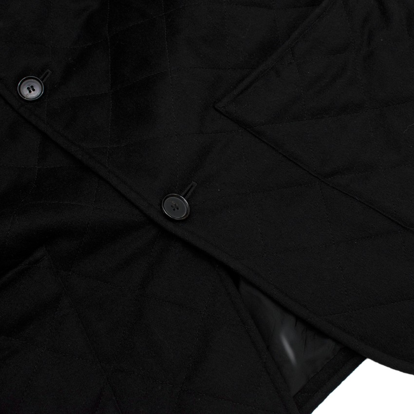 Preowned Agnona Black Cashmere Coat Size L