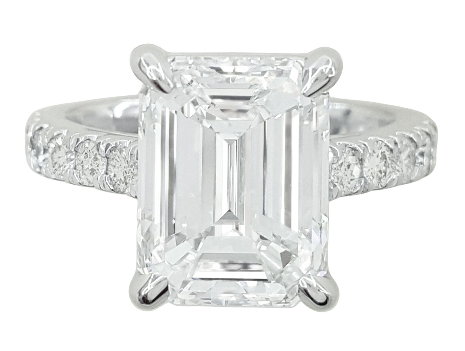 Verde 5ct IGI Certified Lab Grown Solitaire Emerald Cut Diamond Ring Silver k white gold/lab-grown diamond