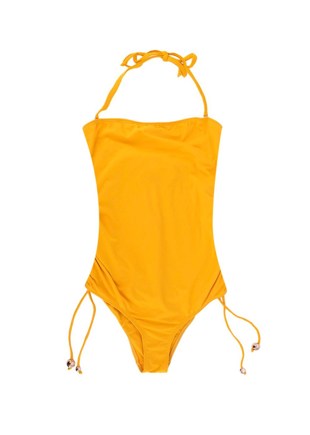 Tara Mathews Marigold Ruched One Piece Halterneck Swimsuit Size S