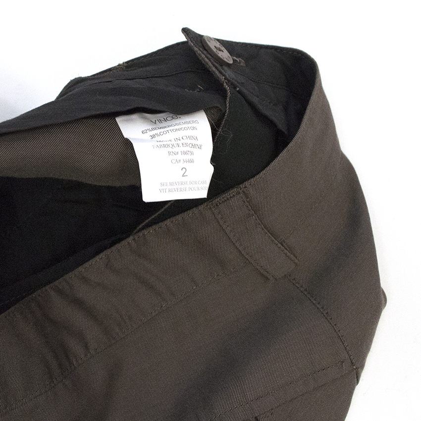 Preowned Vince Trousers Size XXS Tan/Brown cotton