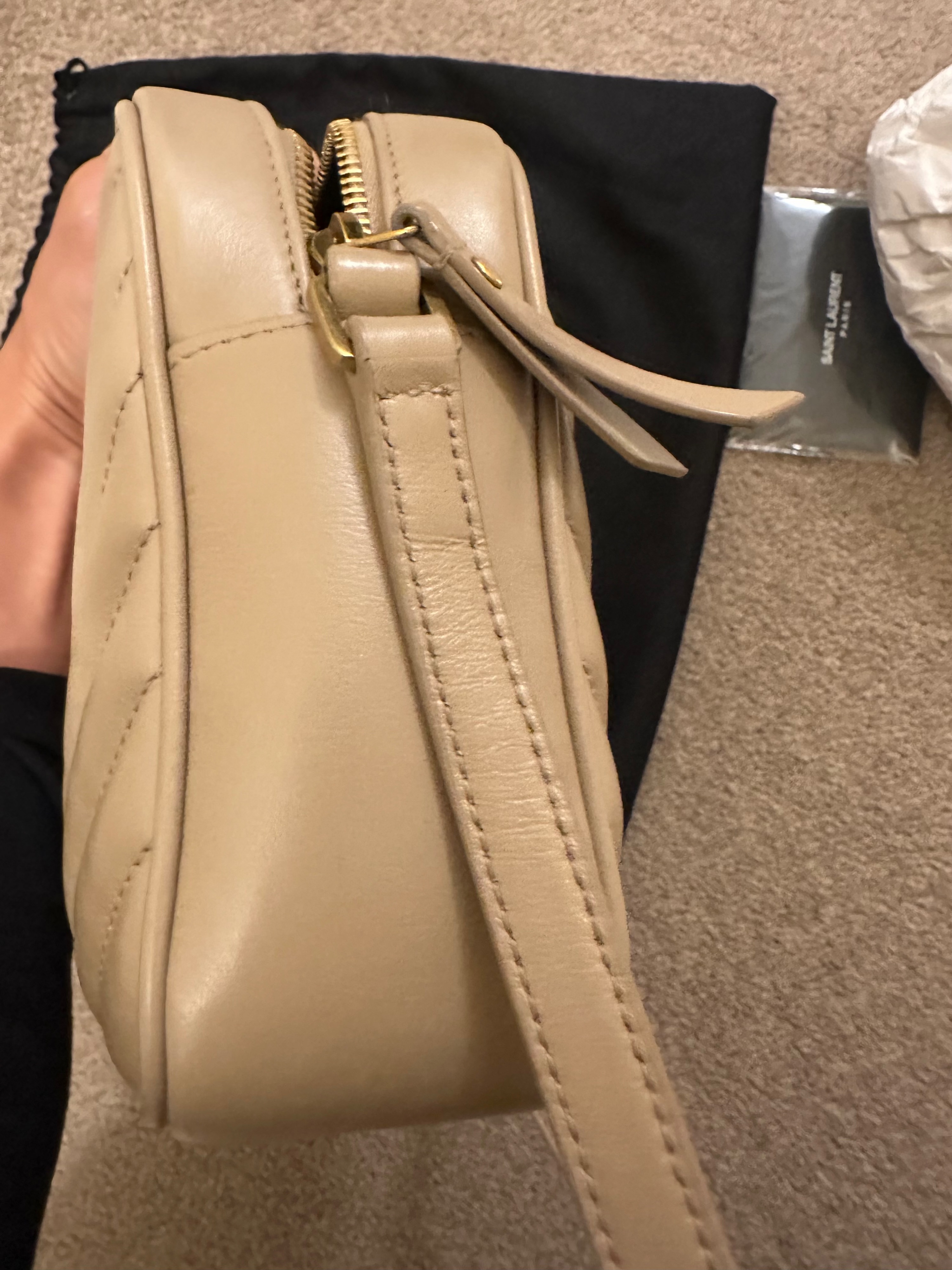 Preowned Saint Laurent Beige Loulou Camera Bag leather