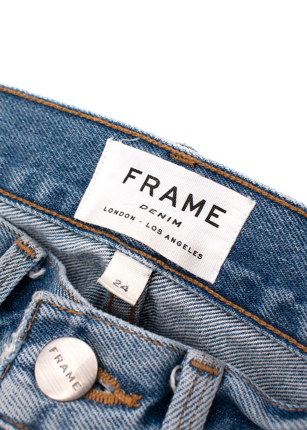 Frame Light-Wash Distressed Denim Le Stevie Cropped Jeans Size 24/61