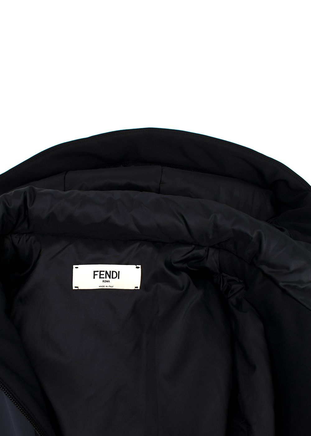 Preowned Fendi creatures hooded ski jacket Size S black white grey polyamide/elastane