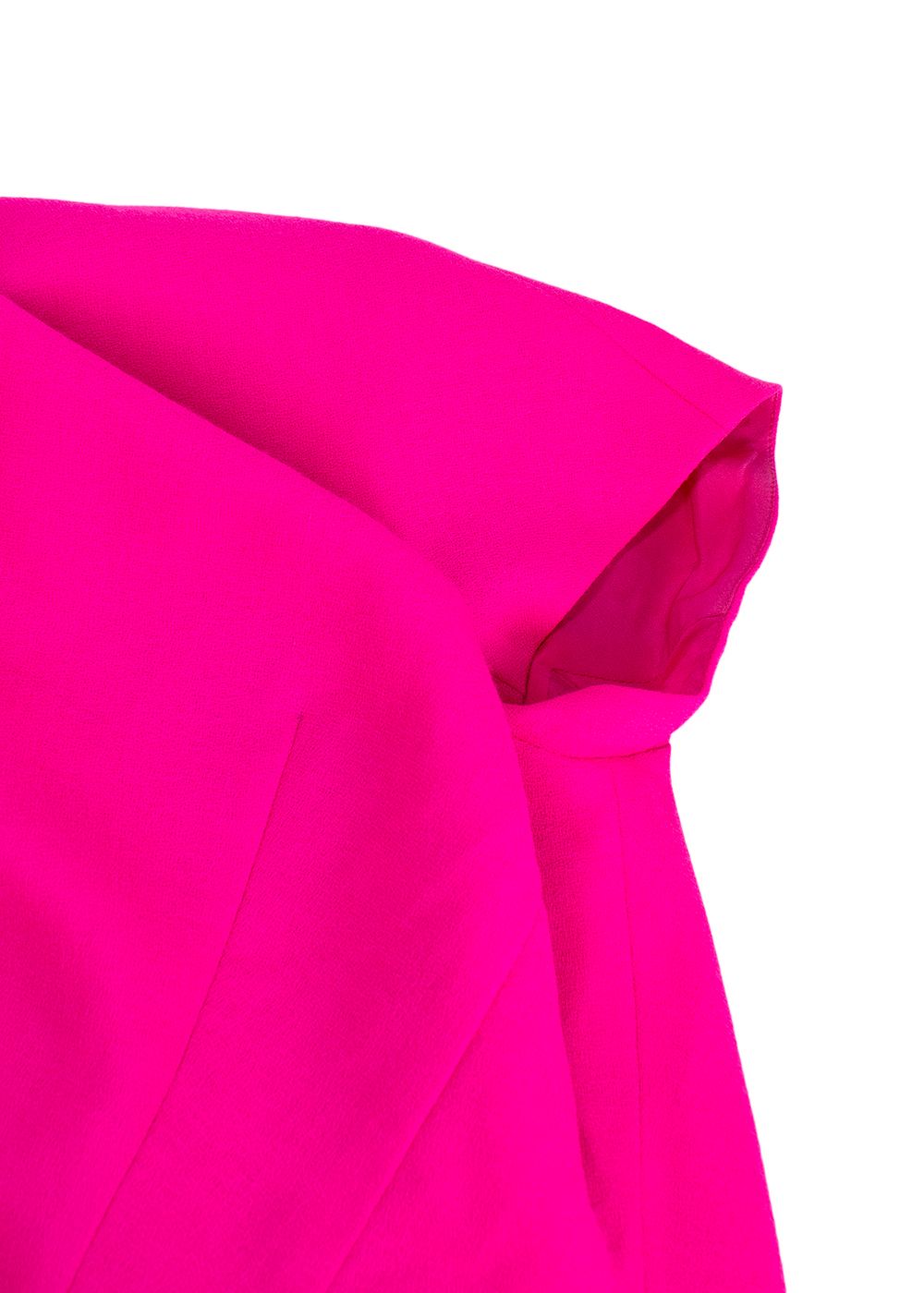 Dior Bright Pink Draped Wool Dress Size M