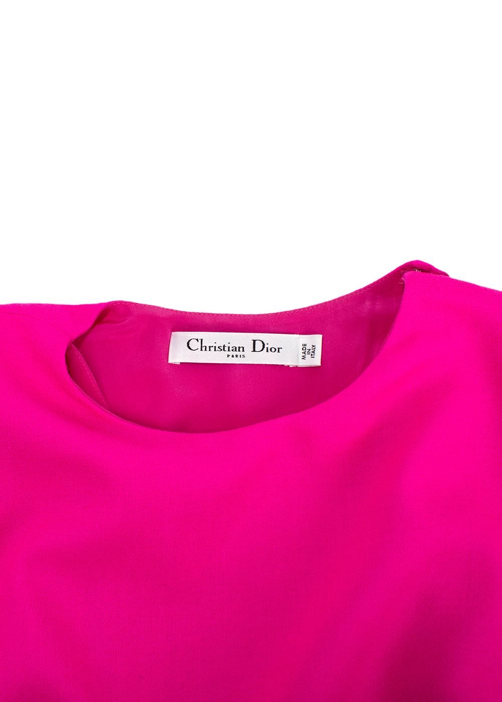 Dior Bright Pink Draped Wool Dress Size M