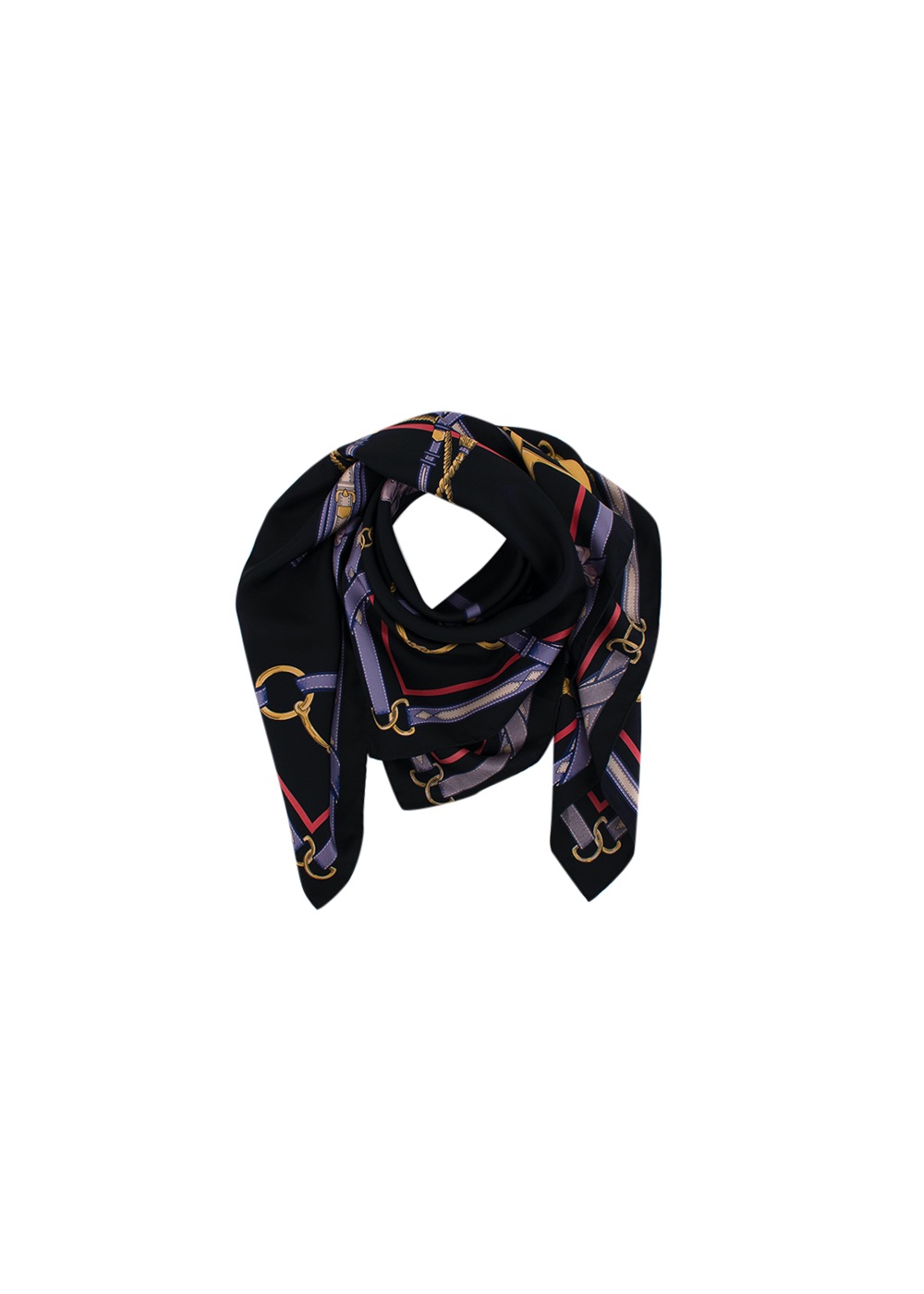 Khaite Black silk Heritage print Antonio silk square scarf 90