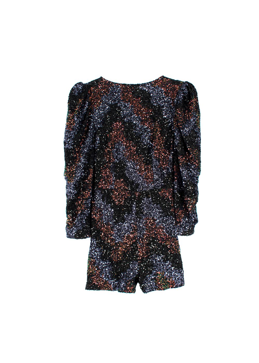 Osman Sequin Puff-sleeve Playsuit Size S Multi polyester