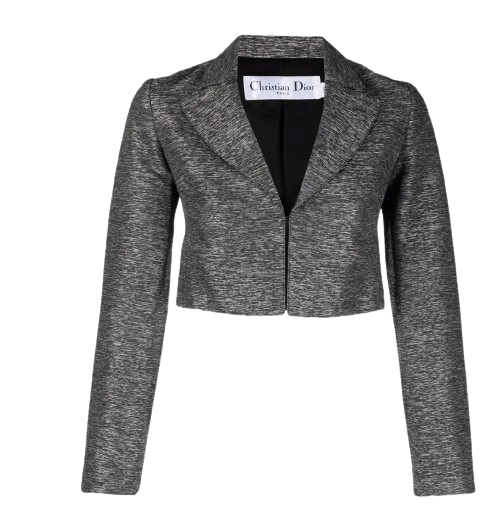 Dior Grey Cropped Blazer Size S viscose