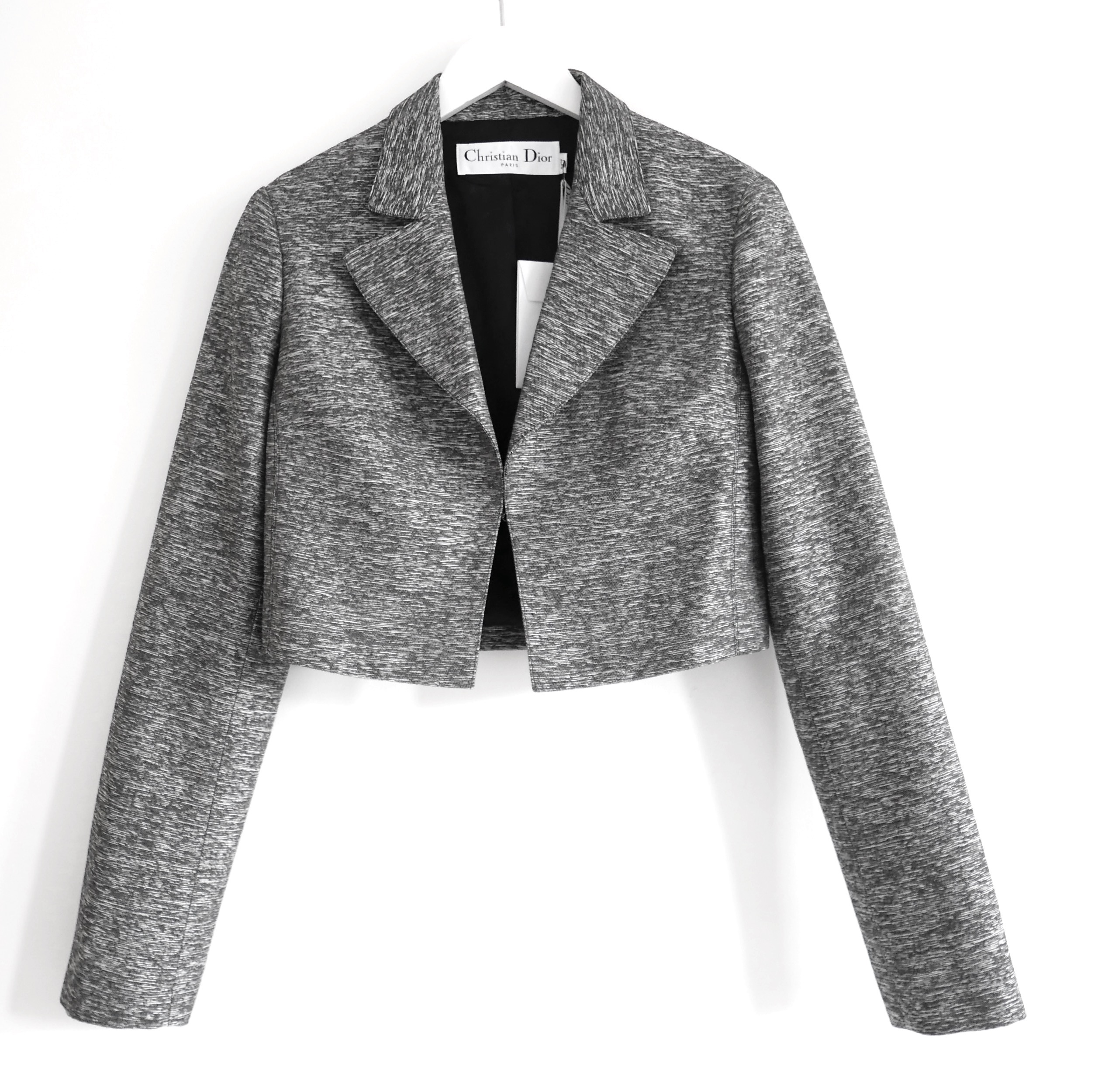 Dior Grey Cropped Blazer Size S viscose