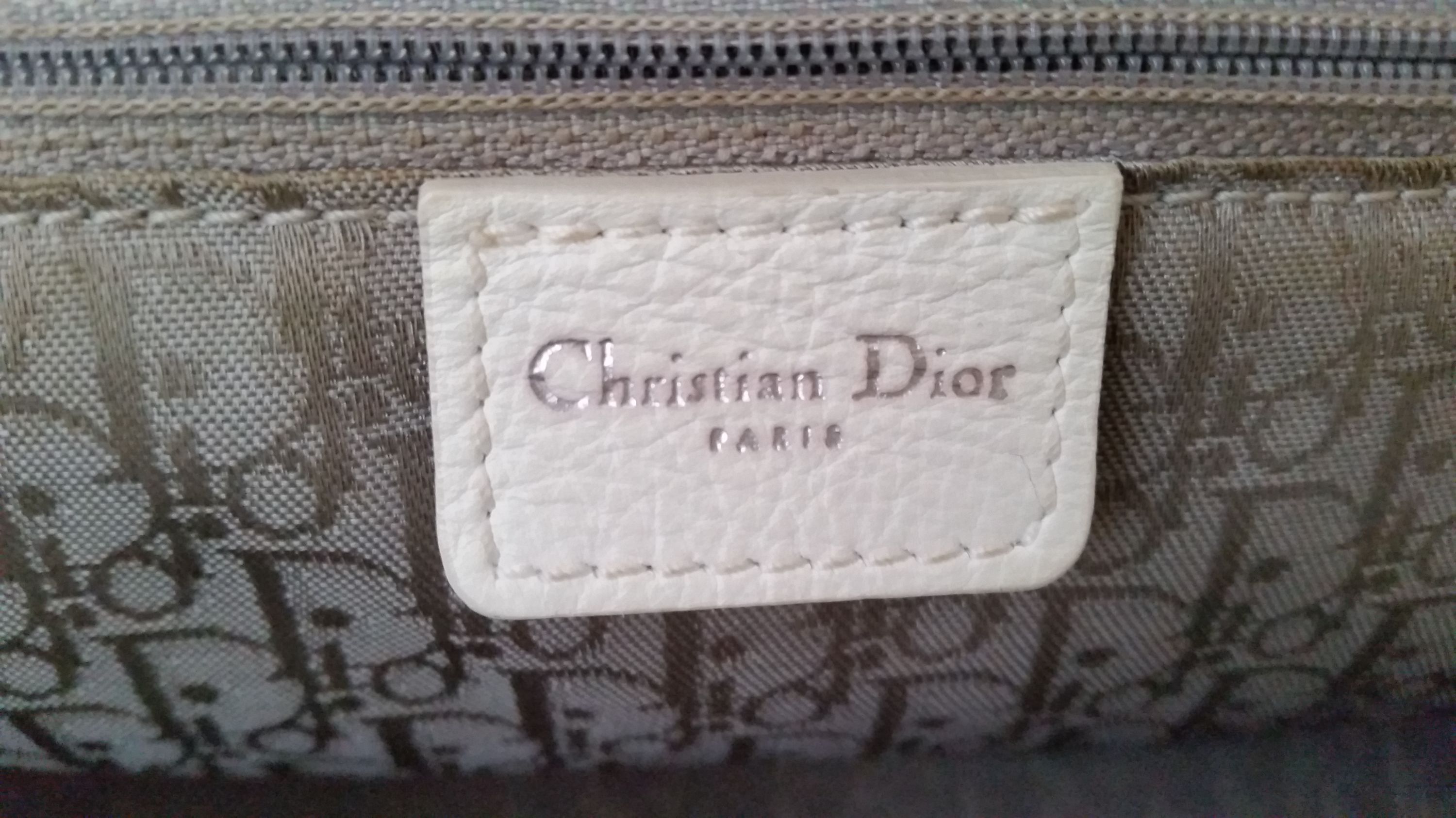 Preowned Dior White leather Flight bag