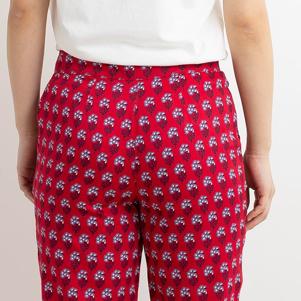 People Tree for the VA Printed Capri Pants Size XS Red cotton