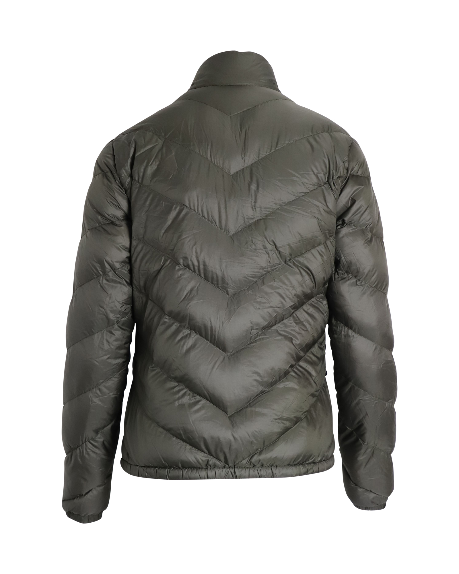 Preowned Moncler Olive Green Chevron Quilted Puffer Jacket Size S green | olive polyamide