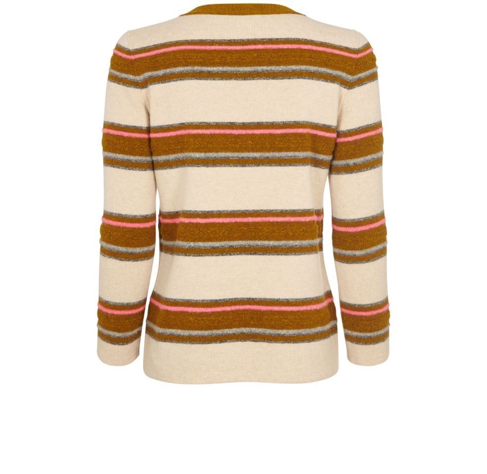 Chanel Runway Cashmere  Wool Striped Jumper Size M Tan cashmere wool