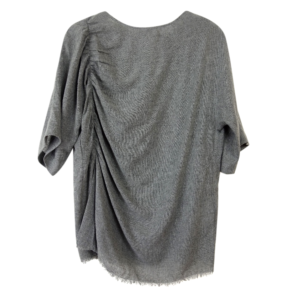 Preowned Bimba Y Lola Grey Ruched Oversize Top Size S viscose