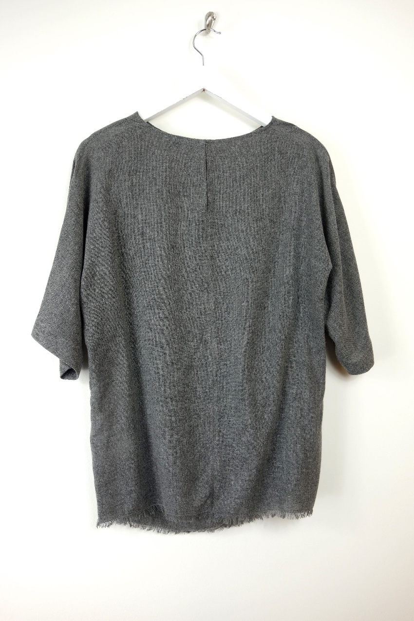 Preowned Bimba Y Lola Grey Ruched Oversize Top Size S viscose