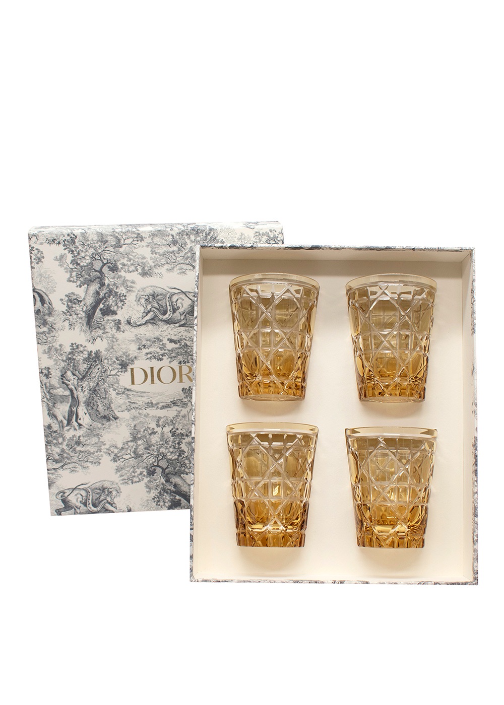 Men's Dior Cannage Amber-Coloured Water Glasses Set of Four Amber crystal