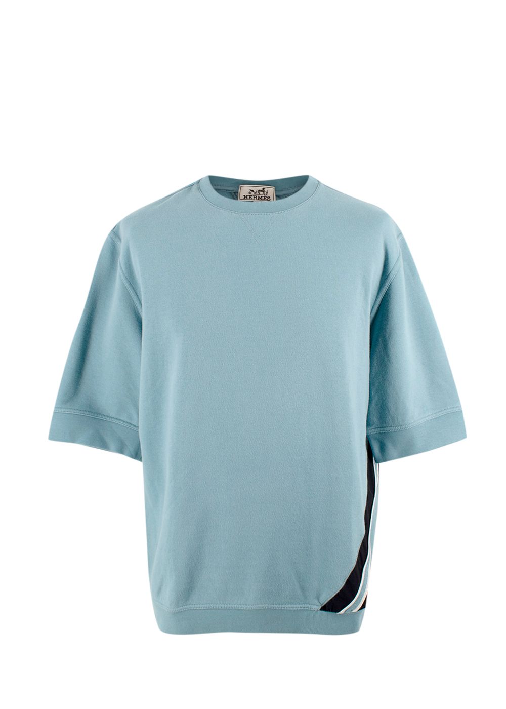 Men's Preowned Hermes Teal Run H T-shirt Size XL cotton