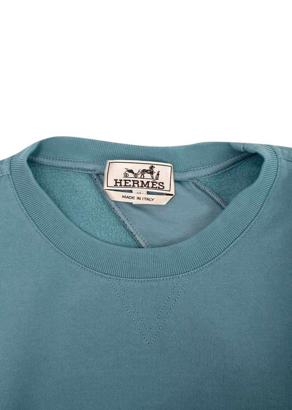 Men's Preowned Hermes Teal Run H T-shirt Size XL cotton