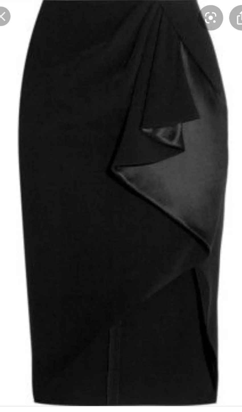 Altuzarra Avenger Ruffle-front Skirt Size S Black crepe