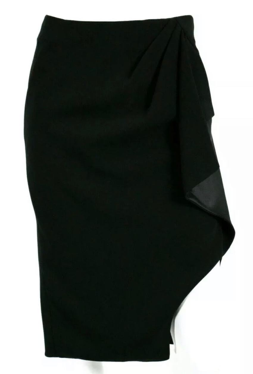 Altuzarra Avenger Ruffle-front Skirt Size S Black crepe