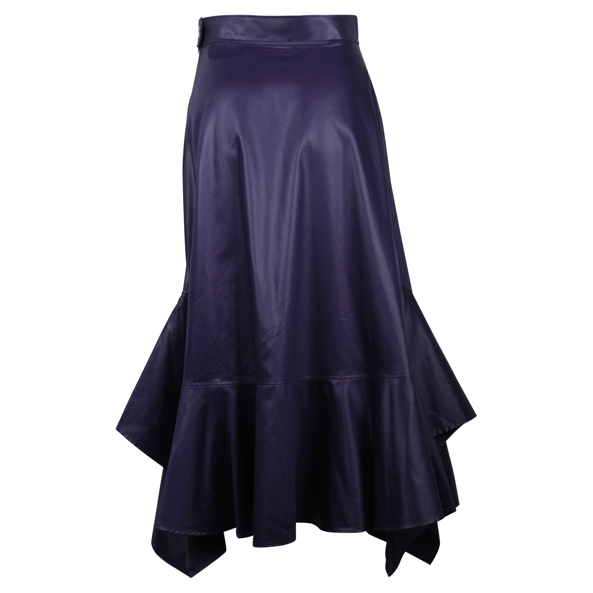 Hermes Indigo Satin Mermaid Midi Skirt Size 36