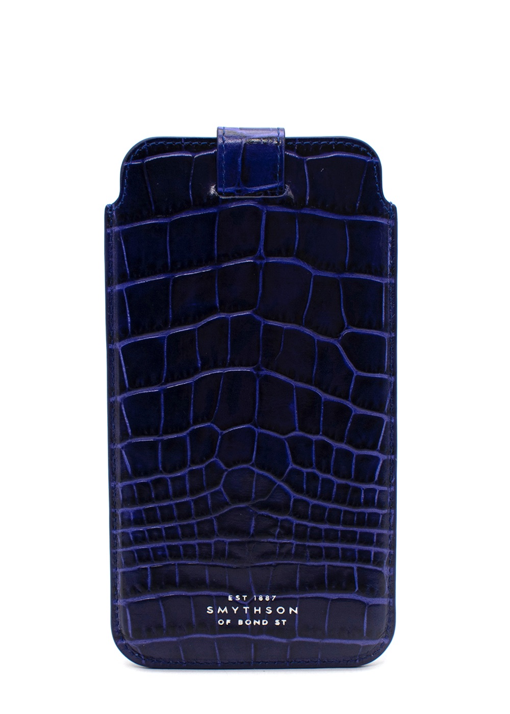 Smythson Purple Embossed Crocodile Leather iPhone 8 Case