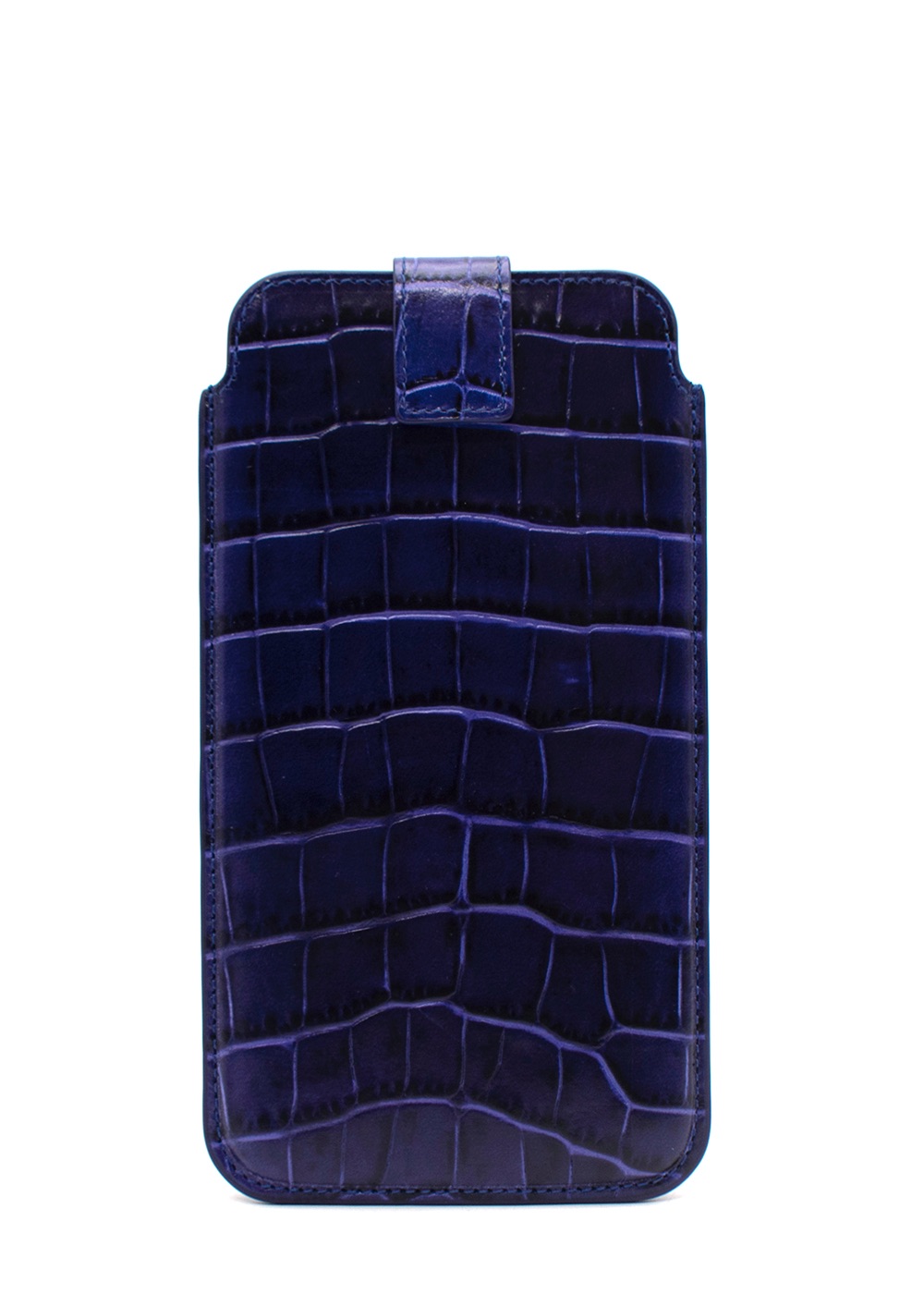 Smythson Purple Embossed Crocodile Leather iPhone 8 Case