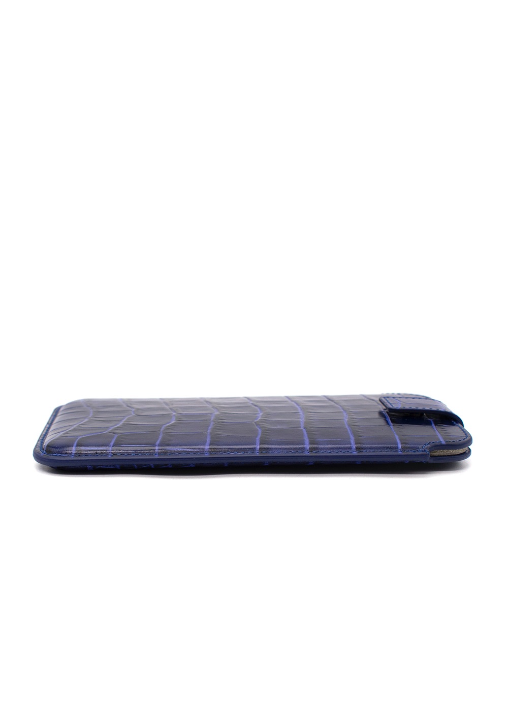 Smythson Purple Embossed Crocodile Leather iPhone 8 Case