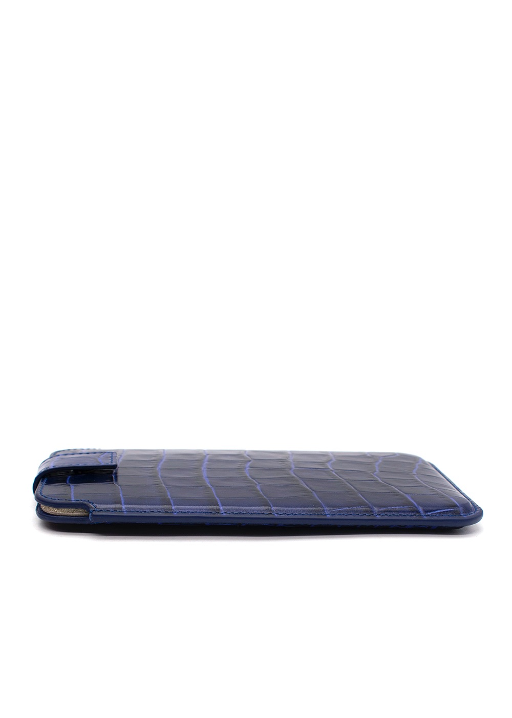 Smythson Purple Embossed Crocodile Leather iPhone 8 Case