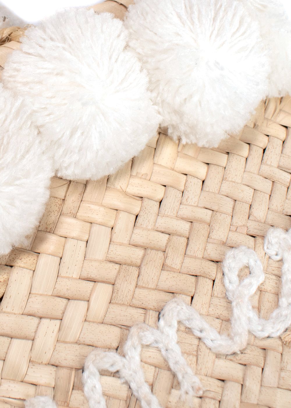 Bonita Summer Straw Pom Pom Bag