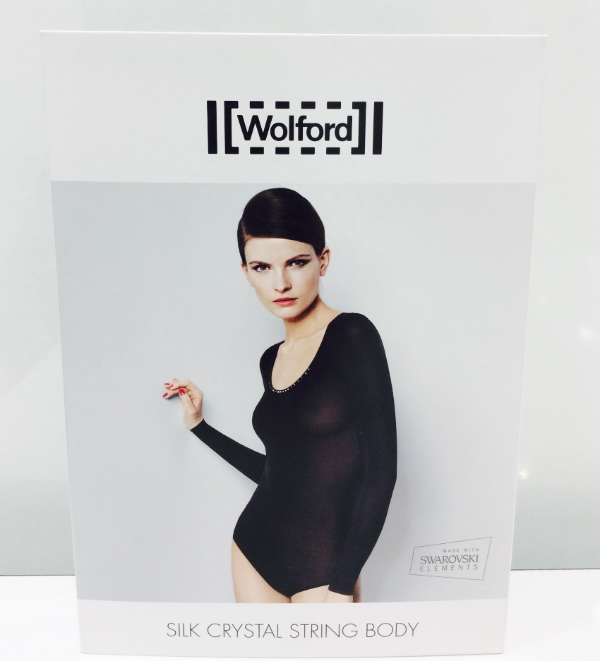 Wolford Swarovski Crystal-Embellished String Bodysuit Size L Black soft sheer stretch fabric/swarovski crystals