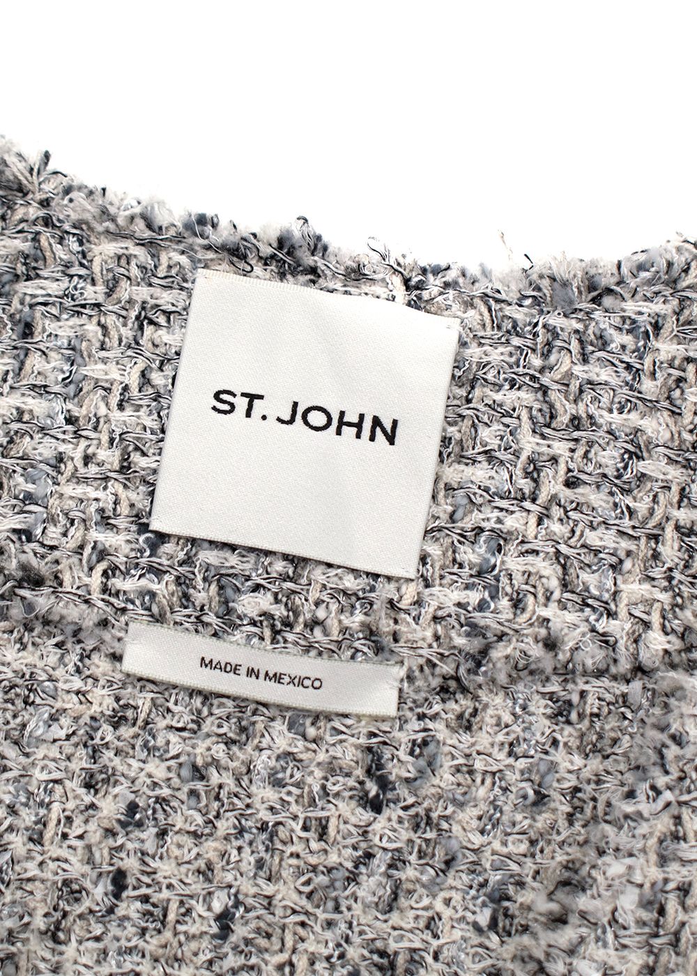 StJohn Grey Tweed Cardigan Size M cotton