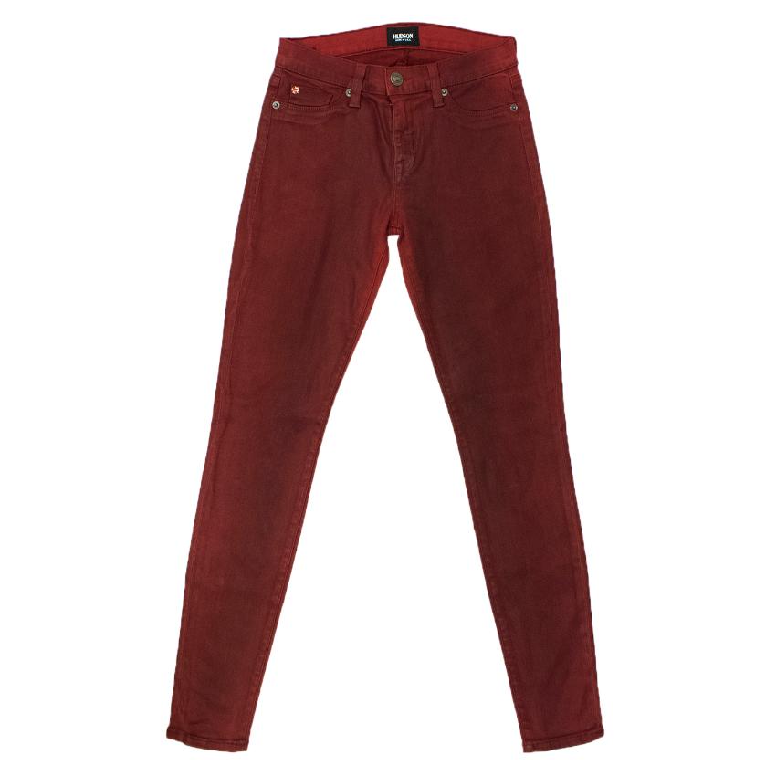 Preowned Hudson Red Coated Jeans Size XS cotton