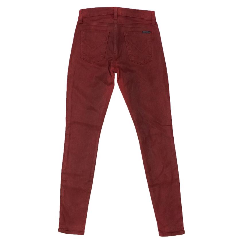 Preowned Hudson Red Coated Jeans Size XS cotton