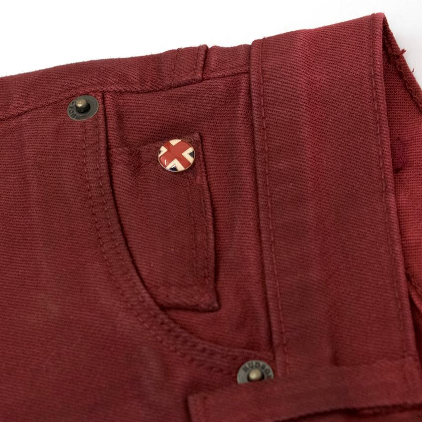 Preowned Hudson Red Coated Jeans Size XS cotton