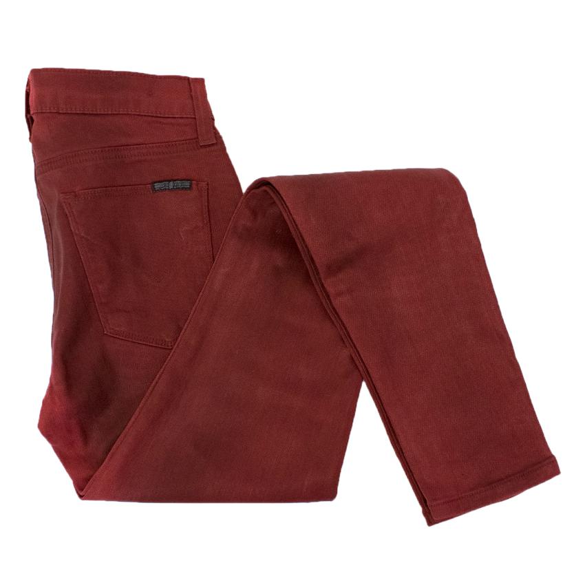 Preowned Hudson Red Coated Jeans Size XS cotton