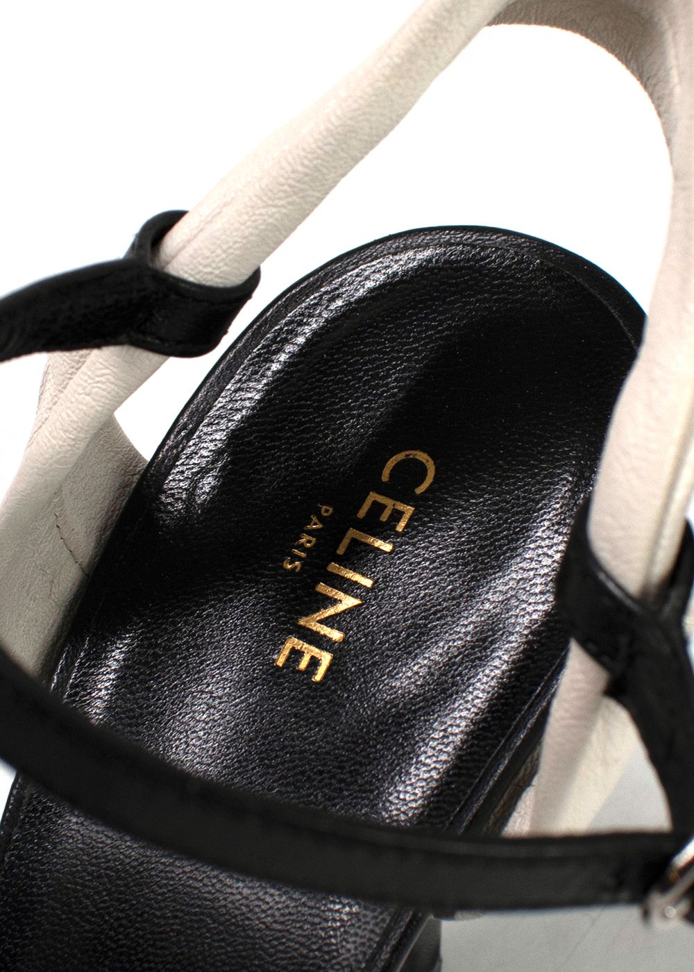 Preowned Celine Black and White Leather Twist Pumps Size 37