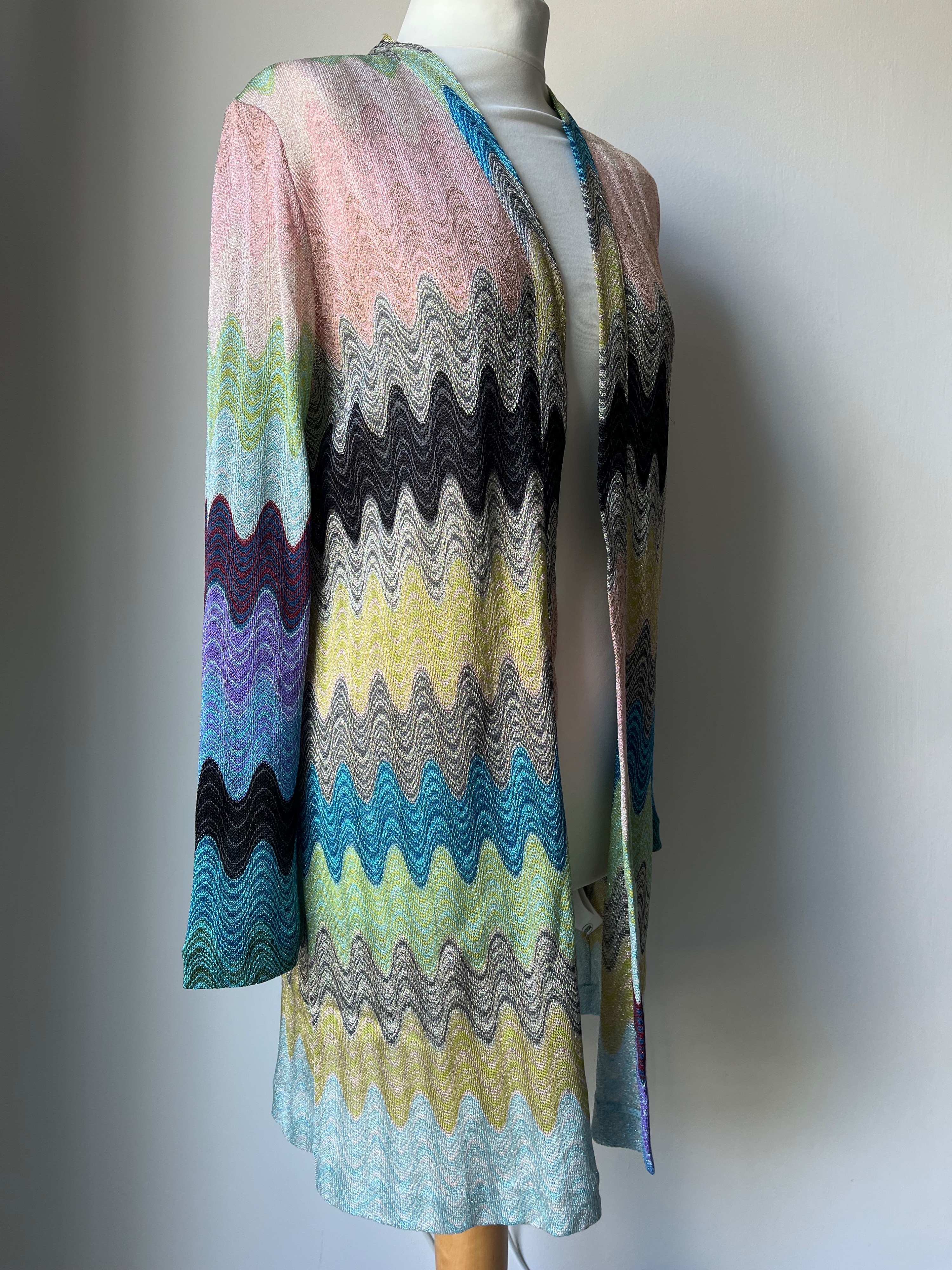 Preowned Missoni Multicoloured Lurex Cardigan Size XS Multicolour rayon