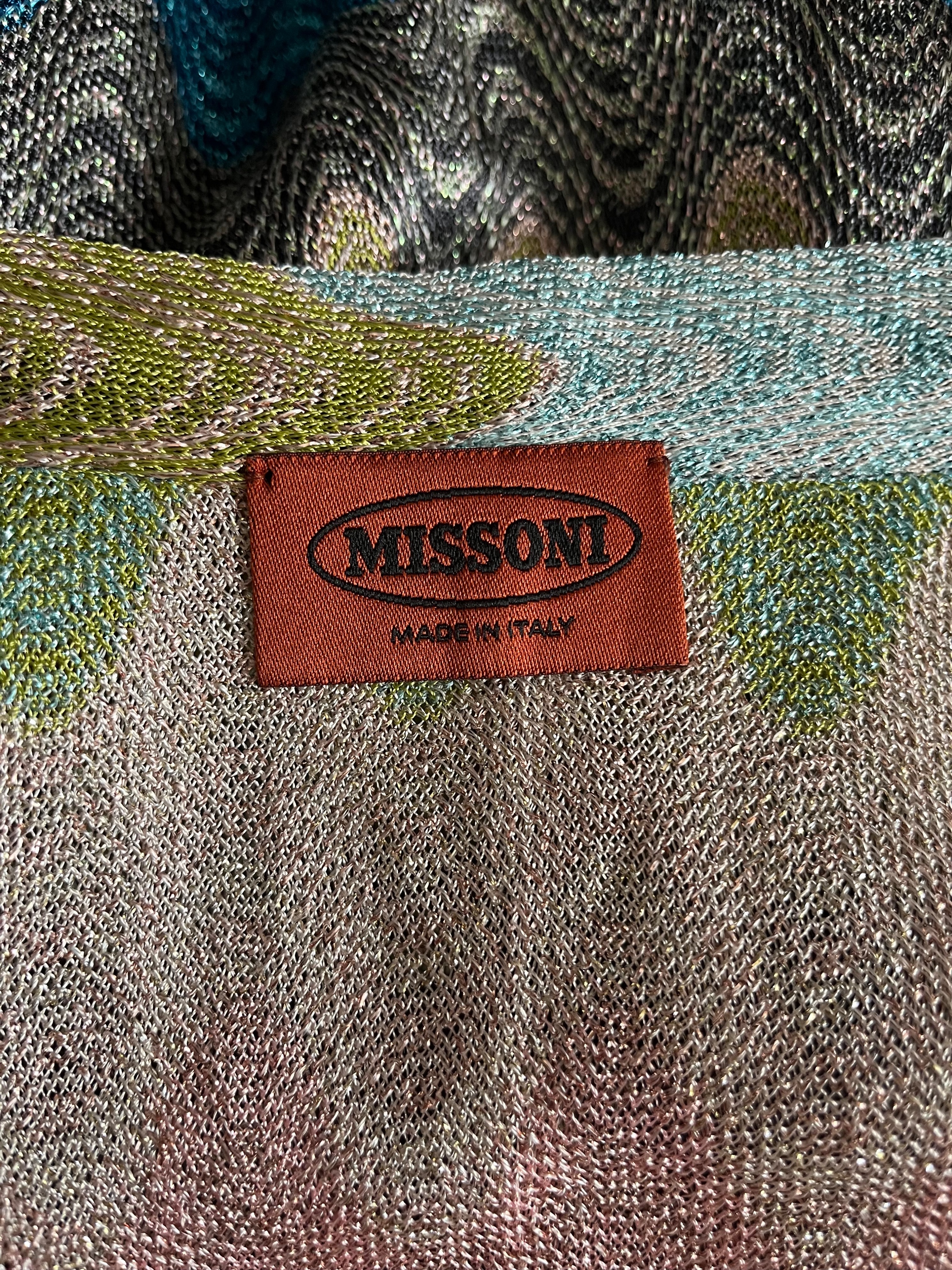 Preowned Missoni Multicoloured Lurex Cardigan Size XS Multicolour rayon