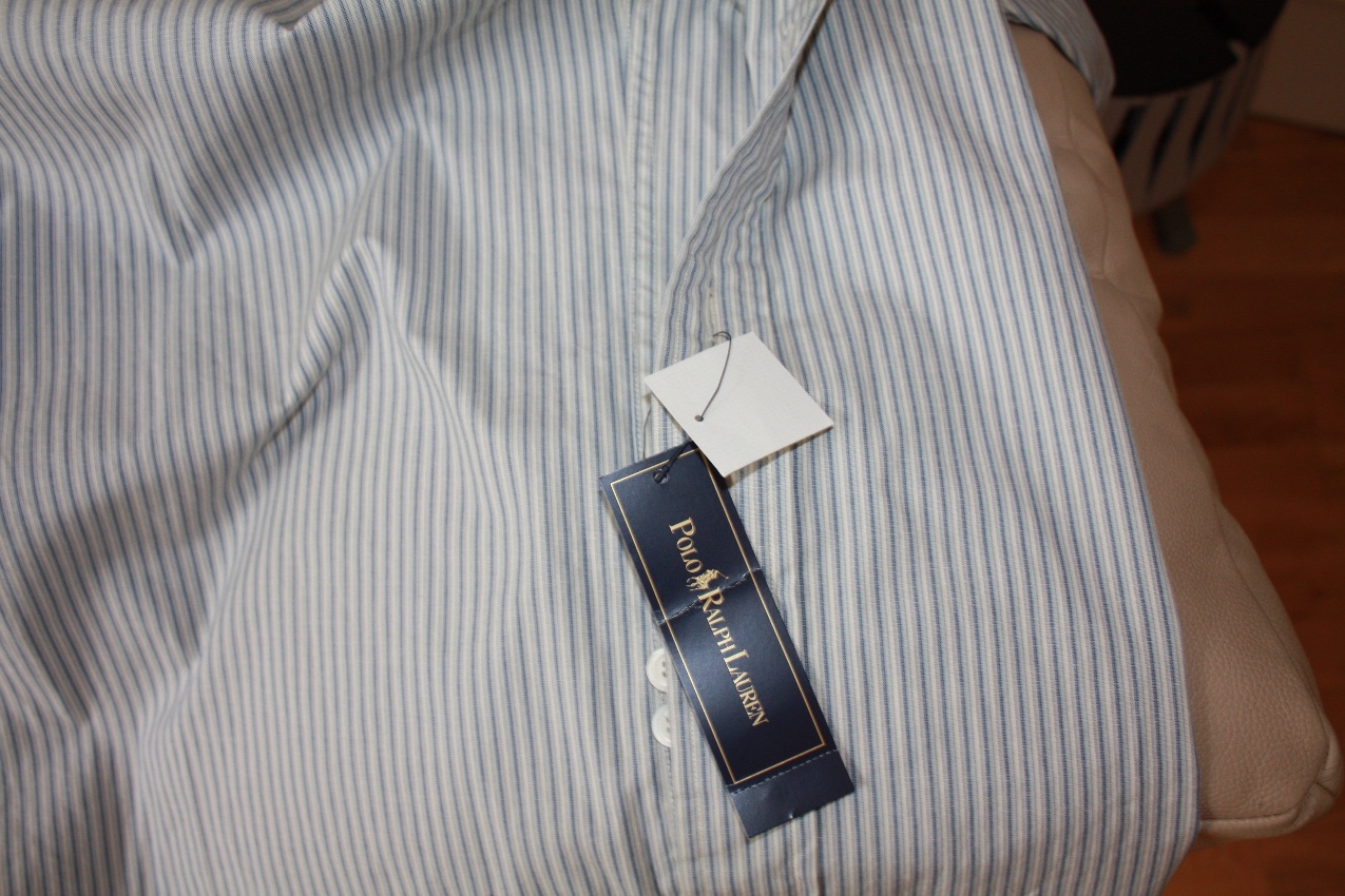 Polo Ralph Lauren Men's Striped Shirt Size M Blue cotton