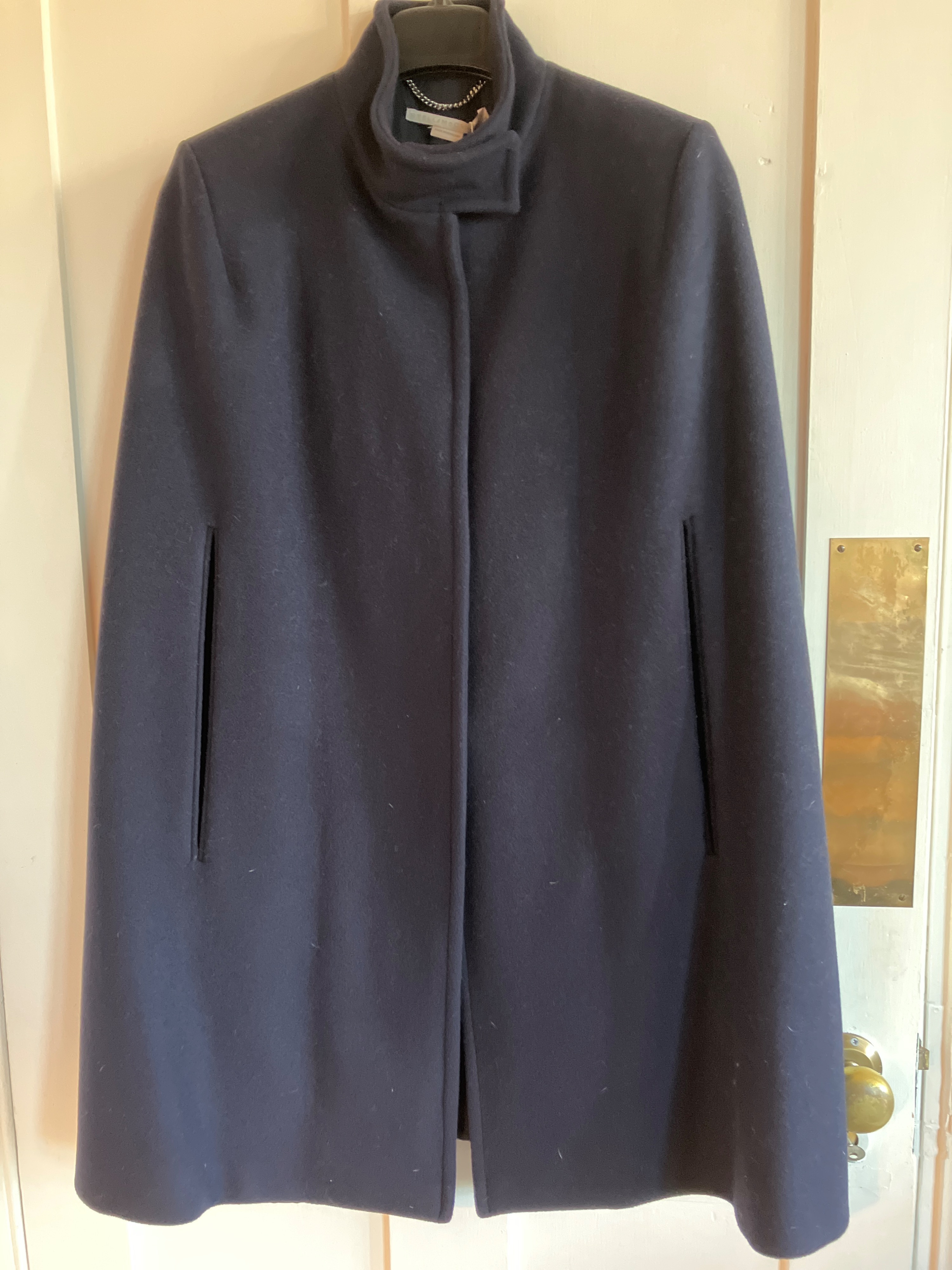 Stella McCartney Navy Wool Cape Size 38 wool/polyamide