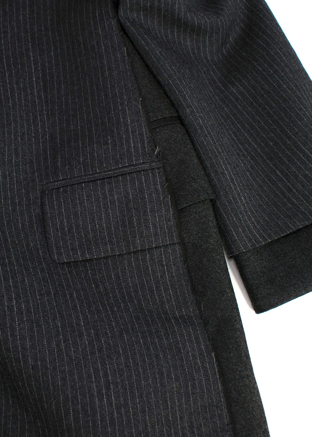 Fendi Grey Pinstriped Wool Blazer Size XXS