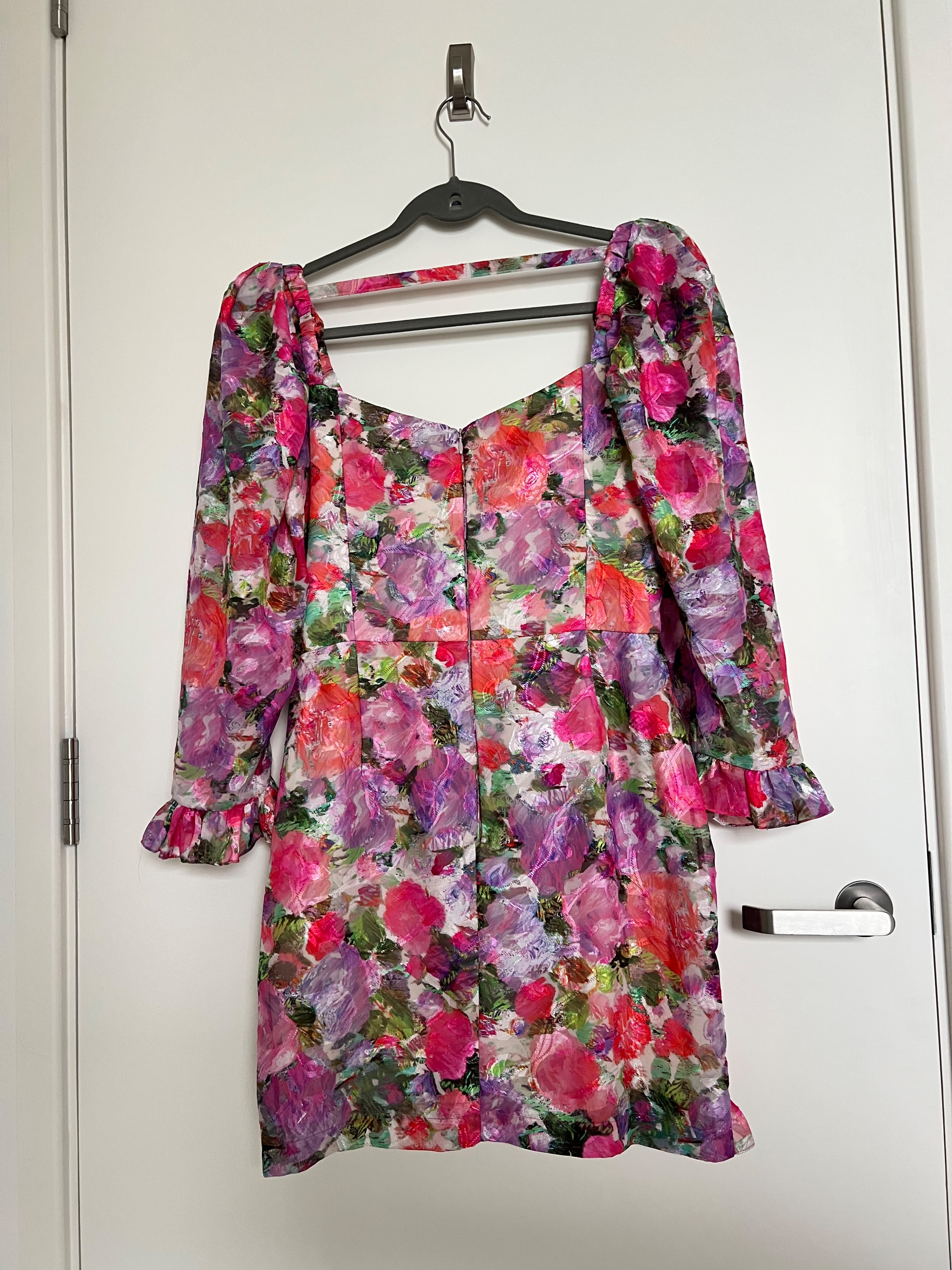 Preowned PatBO Floral Blossom Mini Dress Size M Multicolour silk