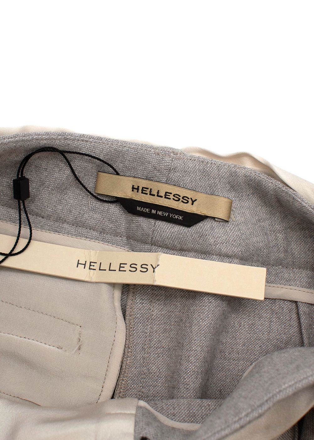 Hellessy Grey Wool Scarf Tie Belted Pants Size XS