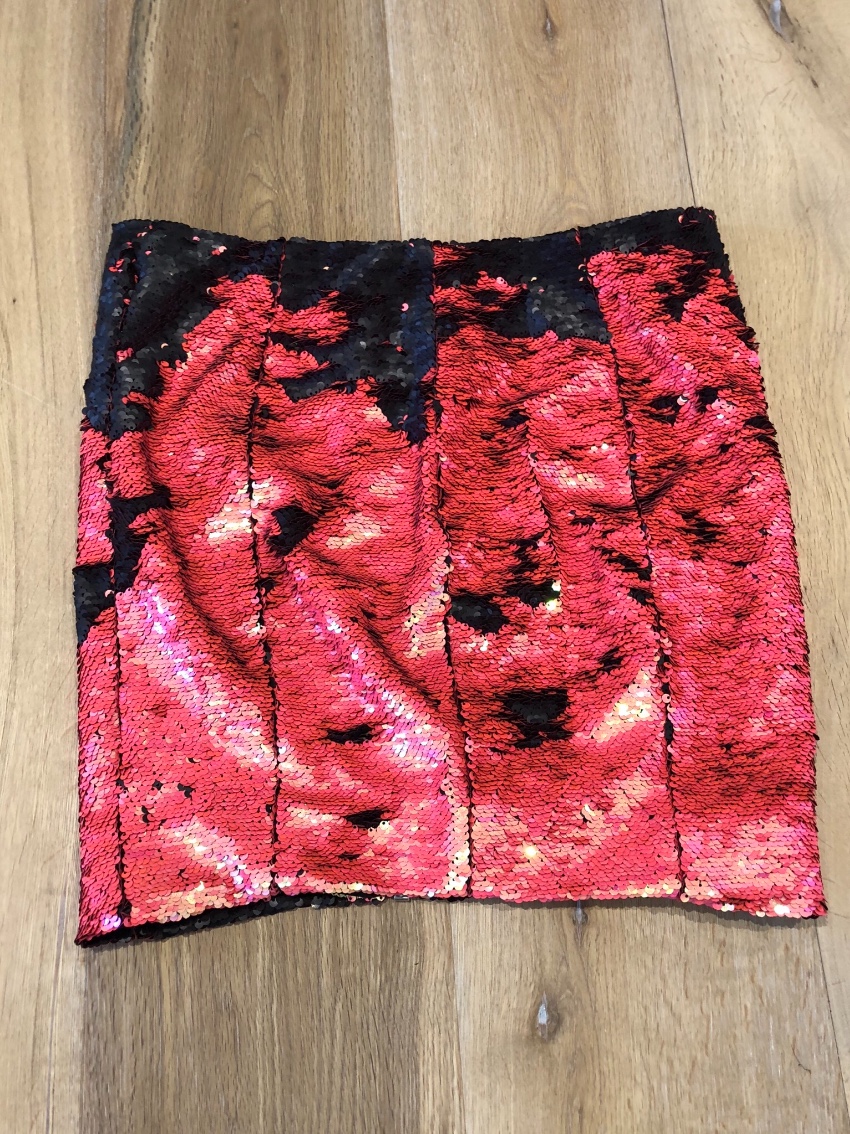 Preowned Markus Lupfer Hologram Pink Sequin Skirt Size S