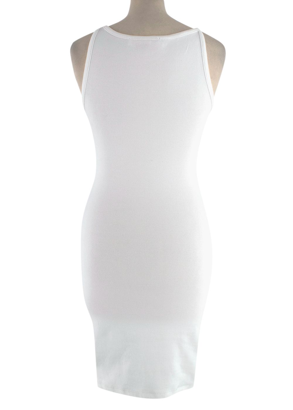 Preowned OffWhite Ribbed Jersey Mini Dress Size XS white cotton