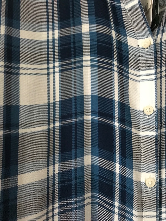 Lauren Ralph Lauren plaid boyfriend fit shirt Size L Blue viscose