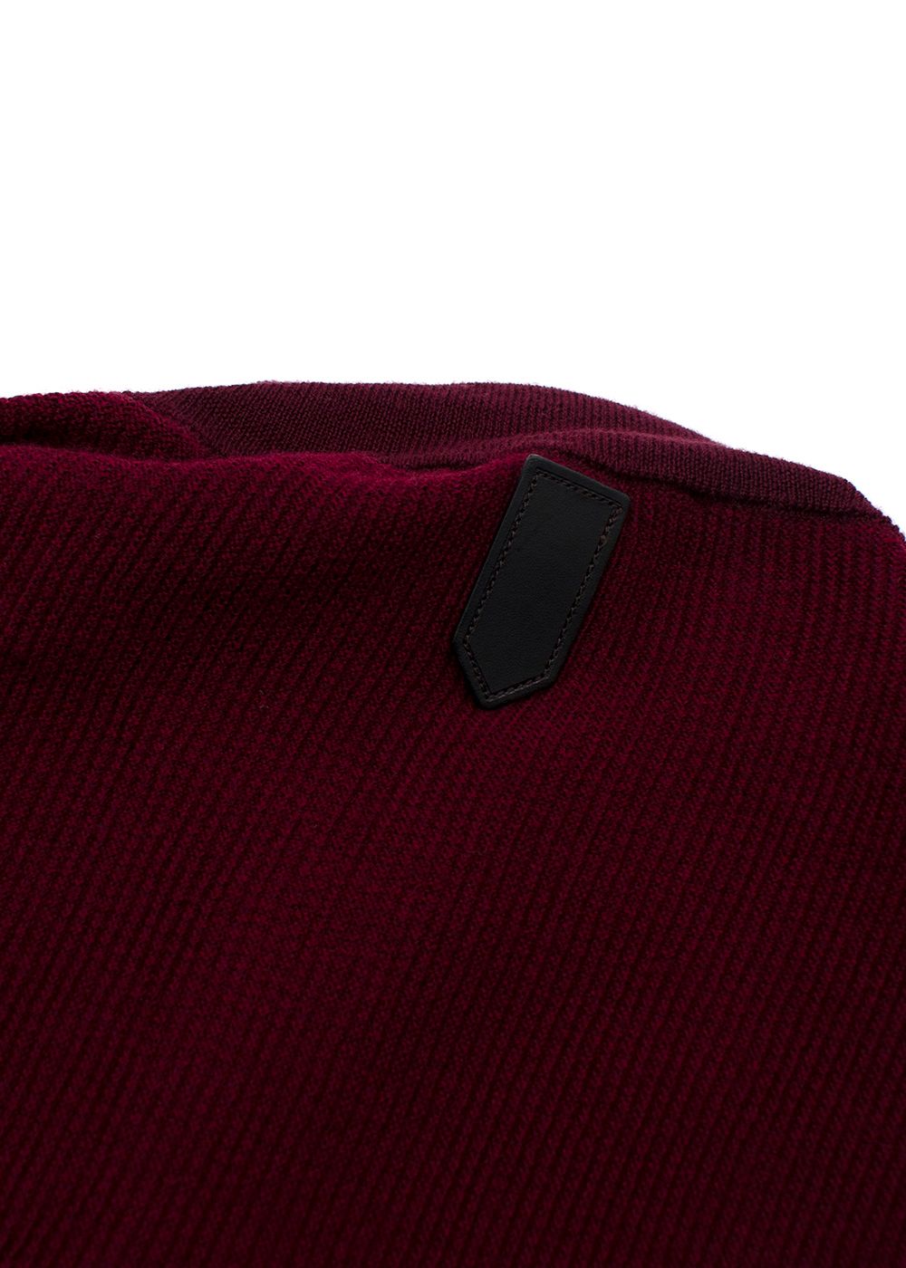 Men's Canali Burgundy Wool Quarter-Zip Sweater Size XL